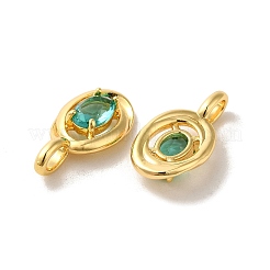 Brass Micro Pave Dark Cyan Cubic Zirconia Pendants&nbsp;KK-H461-02G