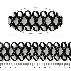 ラックメッキアルミチェーン  ブラック  39x16.2x4.2mm  約6.56フィート（2m）/ロール&nbsp;CHA-H002-04EB