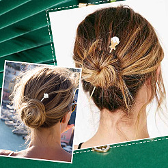花のヘアスティック作りキット  合金毛棒のパーツを含む  アクリル＆ABSプラスチックパールビーズ  ミックスカラー  32個/セット&nbsp;DIY-PH0008-52