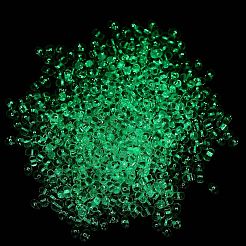 蓄光ガラスシードビーズ  暗闇で光る  ピーナッツ  ターコイズ  2.5x4x2mm  穴：0.8mm  約11250個/ポンド&nbsp;SEED-A033-07H