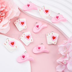 DIY Playing Card & Hat Resin Pendants Dangle Earring Making Kits&nbsp;DIY-YW0010-87