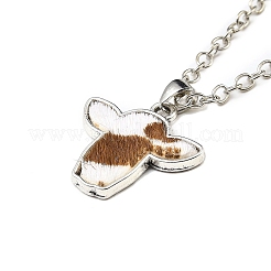 Zinc Alloy with Leather Pendant Necklces&nbsp;NJEW-Z034-01C-P