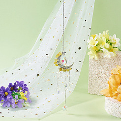 Moon & Star Alloy Hanging Ornaments&nbsp;HJEW-TADJ0022