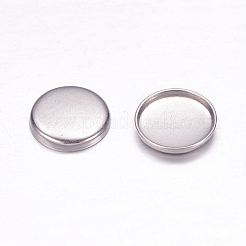 変色しない304ステンレススチールプレーンエッジベゼルカップ  カボションのセッティング  フラットラウンド  ステンレス鋼色  トレイ：6mm  7.7x1mm&nbsp;X-STAS-F117-49P