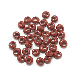 TOHO日本のフリンジシードビーズ  不透明なガラスの丸い穴のロカールシードビーズ  サドルブラウン  6x5.5~5.8mm  穴：2mm  約33個/10g&nbsp;X-SEED-R039-01-MA46L