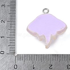 樹脂チャーム  クラゲ  プラチナトーンのアイアンループ付き  ライラック  26.5x24x7.5mm  穴：2mm&nbsp;FIND-A047-02P-02