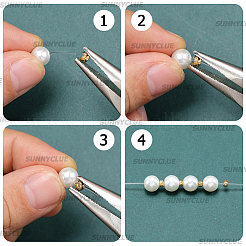 200個の真鍮製つぶし玉カバー  18KGP本金メッキ  4x3x2mm  穴：1.5mm&nbsp;KK-SC0007-36