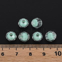 透明なアクリルビーズ  二層ビーズ  多面カット  ラウンド  アクアマリン  8x7.5mm  穴：2mm  約2000個/500g&nbsp;TACR-S152-17A-SS2111