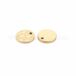 イオンプレーティング（IP）304ステンレススチールチャーム  フラットラウンド  14KGP本金メッキ  9x1mm  穴：1mm&nbsp;STAS-N097-135LG