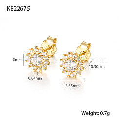 925 Sterling Silver Flower Stud Earrings&nbsp;TW7196-1