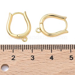 シェグレース 真鍮製フープピアス金具  カドミウムフリー＆ニッケルフリー＆鉛フリー  カン付き  18KGP本金メッキ  17x13x2mm  穴：1.4mm&nbsp;XGR0157G-87G