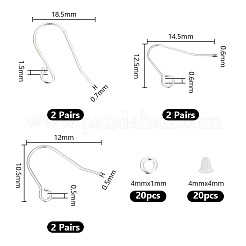 6 Pairs 3 Style 925 Sterling Silver Earring Hooks&nbsp;FIND-GO0001-70