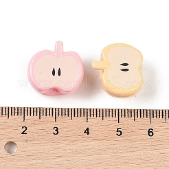 不透明なアクリルビーズ  リンゴ半分  ミックスカラー  16x17.5x11mm  穴：1.6mm&nbsp;OACR-Z020-07