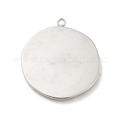 変色しない304ステンレススチールペンダント  月と太陽とフラットラウンド  ステンレス鋼色  22x21x2.5mm  穴：1.6mm&nbsp;X1-STAS-A066-02P