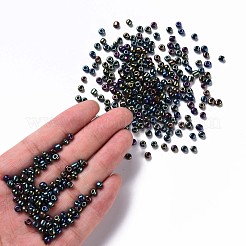 6/0 ガラスシードビーズ  アイリスラウンド  カラフル  4mm  穴：1mm  約4500個/ポンド&nbsp;SEED-A009-4mm-605