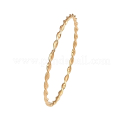 女性用304ステンレススチールツイストバングル  ゴールドカラー  1/8インチ（0.35cm）  内径：2-5/8インチ（6.7cm）&nbsp;BJEW-G759-06G