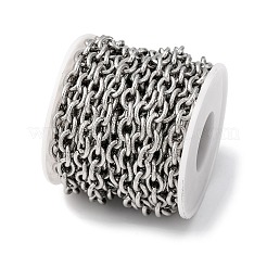 304 Stainless Steel Textured Cable Chains&nbsp;CHS-K023-06P