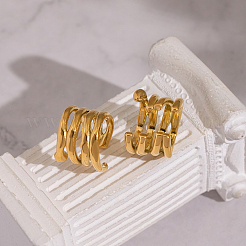 Vintage Multilayer C-Shaped 304 Stainless Steel Cuff Earrings&nbsp;LS-GA4213