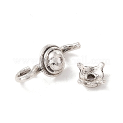 合金ビーズキャップセット  ティーポット  アンティークシルバー  7~9x7~21x3.5~8.5mm  穴：1.4mm  10のセット/袋&nbsp;FIND-E033-02AS