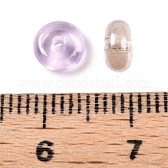 透明な染色ガラスシードビーズ  ドーナツ  ミックスカラー  6x3mm  穴：1.2mm  約2500個/ポンド&nbsp;SEED-T007-02B