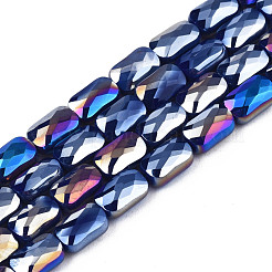 Electroplate Opaque Solid Color Glass Beads Strands&nbsp;EGLA-N002-25-B