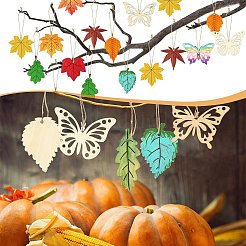 DIY Spring and Summer Theme Wood Pendants Decoration Making Kit&nbsp;DIY-CJ0002-62