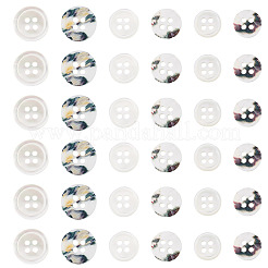 45Pcs 3 Styles 4-Holes Shell Buttons&nbsp;BUTT-TA0001-28