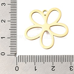 天然石ロードナイトペンダント  PVD真空メッキ201ステンレス鋼製金具  花  18KGP本金メッキ  24x25x3mm  穴：1.8mm&nbsp;STAS-C111-60G
