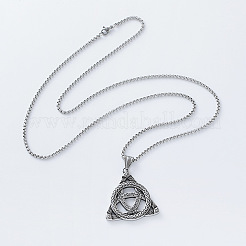 Vintage Viking Trinity Knot 304 Stainless Steel Pendant Box Chain Necklaces for Men&nbsp;KA7210