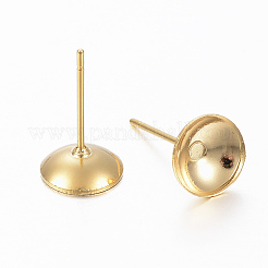 304 Stainless Steel Stud Earring Settings&nbsp;STAS-H558-12G