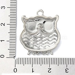 キラキラ亜鉛合金エナメルペンダント  ナザールボンジュウの魅力を持つフクロウ  プラチナ  26x23.5x5mm  穴：2mm&nbsp;ENAM-Z011-03P