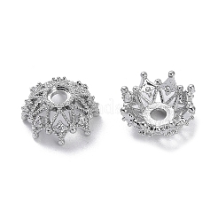 Brass Micro Pave Cubic Zirconia Beads Caps&nbsp;LS-KK-B087-16B-P