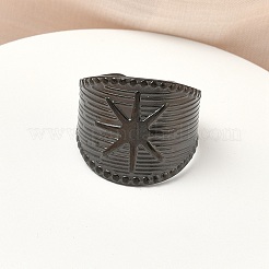 304ステンレススチールカフオープンリング  カドミウムフリーと鉛フリー＆ニッケルフリー  スター  18.5mm&nbsp;RJEW-D338-02F-EB