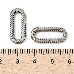 304ステンレススチールリンクリング  ツイストオーバル  ステンレス鋼色  21.5x9.5x2.5mm  内径：16x4mm&nbsp;LS-STAS-K254-06G-P