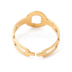 Ion Plating(IP) 304 Stainless Steel Cuff Ring&nbsp;RJEW-F121-05G