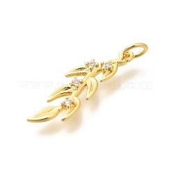 Brass Micro Pave Clear Cubic Zirconia Pendants&nbsp;KK-L225-017G