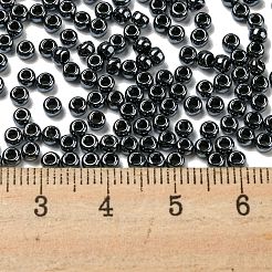 トーホー 8/0ラウンドビーズ  日本製シードビーズ  （81)つのメタリックヘマタイト  3mm  穴：1mm  約222個/10g&nbsp;X-SEED-TR08-0081