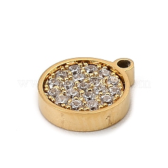 304 Stainless Steel Micro Pave Cubic Zirconia Charms&nbsp;LS-STAS-I356-04G-01