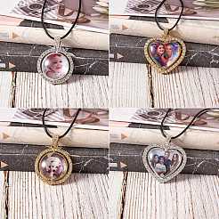 DIY Heart & Flat Round Necklace Making Kit&nbsp;DIY-SZ0007-31