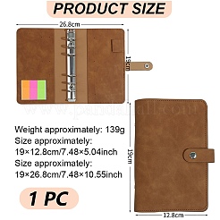 Imitation Leather A6 Portable Pocket BuckleLoose-Leaf Notebook&nbsp;AJEW-WH20001-45C