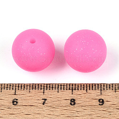 シリコーン焦点ビーズ  ラウンド  ショッキングピンク  15mm  穴：2mm&nbsp;SIL-CJC0015-06C