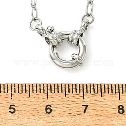 2.5mm 304ステンレススチールペーパークリップチェーンネックレス  真鍮スプリングリングの留め金と  プラチナ＆ステンレス鋼色  17.01インチ（43.2cm）&nbsp;NJEW-JN06449-02
