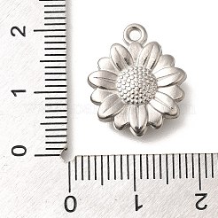 変色防止304ステンレススチールペンダント  ひまわりチャーム  ステンレス鋼色  18x15.5x4mm  穴：1.8mm&nbsp;STAS-I321-64P