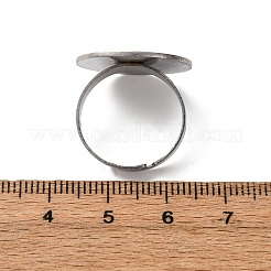 Adjustable 304 Stainless Steel Finger Rings Components&nbsp;STAS-F149-21P-G