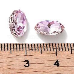 ガラスラインストーンカボション  ポイントバック＆バックメッキ  多面カット  オーバル  ライトピーチ  10x6.5x3.5mm&nbsp;RGLA-G020-02C-D508
