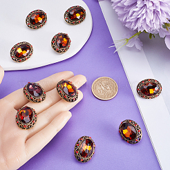 10Pcs 1-Hole Alloy Rhinestone Shank Buttons&nbsp;BUTT-GF0003-52A
