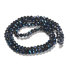 電気メッキガラスビーズセット  ファセットロンデル  ミックスカラー  4x3mm  穴：1mm  約123~127個/連  16.5~16.9インチ（42~43cm）&nbsp;EGLA-D020-4x3mm-M2