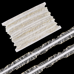 20M Nylon Elastic Pleated Lace Ribbon&nbsp;OCOR-WH0070-258A-02