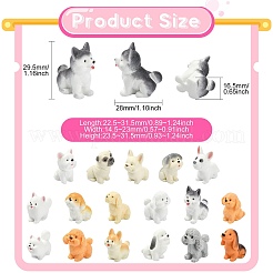 34Pcs 17 Styles Opaque Resin Dog Display Decorations&nbsp;RESI-CJ0005-40