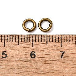 アンティークブロンズジュエリーアクセサリーオープン丸カン  ラウンド  真鍮  18ゲージ  5x1mm  内径：3mm  約120個/10g&nbsp;X-JRC5MM-AB
